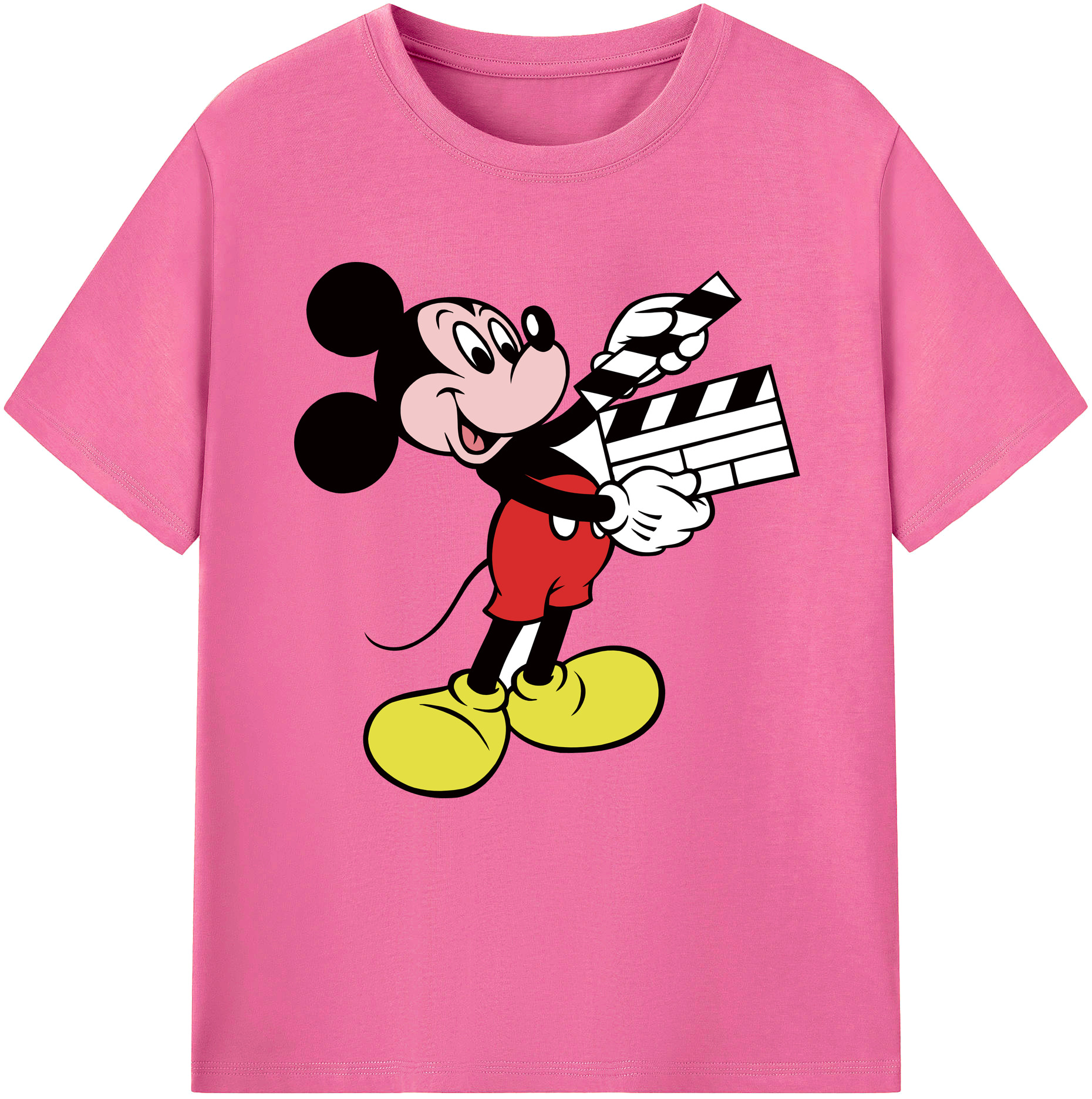 （画像用） ミッキーマウス Mickey Mouse レディースカジュアルプリントTシャツ（綿100％）